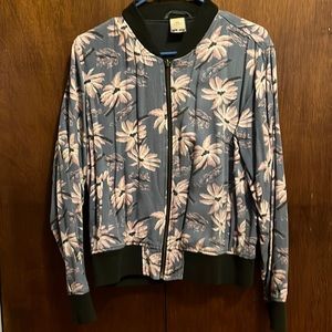 Women Faherty reversible bomber jacket lightweight - navy and printed